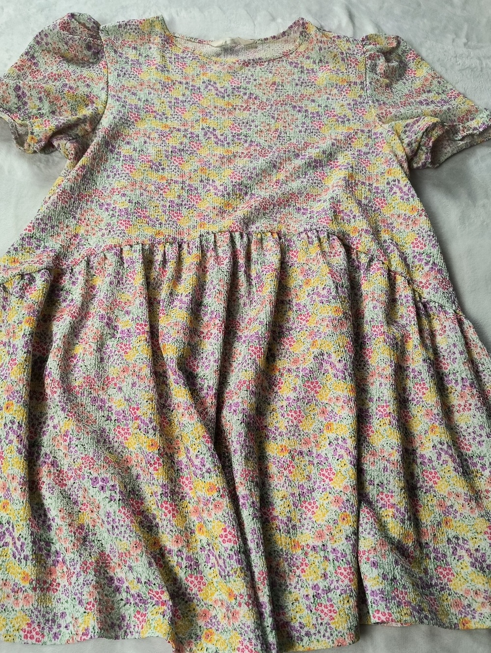 Primark Cares Floral Smock Dress Medium Puff Sleeve Ditsy Baby Doll Mini